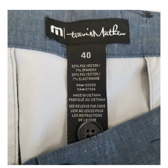 NWT! Travis Mathew But Why Blue Palm Tree Golf Shorts 40 - Picture 3 of 5